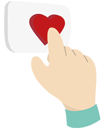 main avec coeur