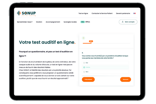 Test auditif en ligne formulaire "tester votre audition en ligne"