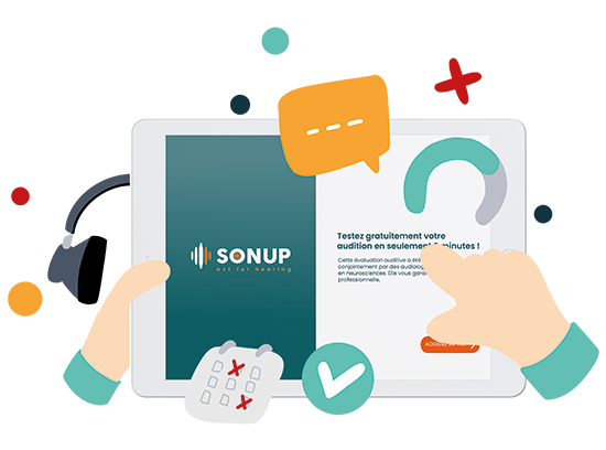 Test auditif Sonup sur tablette