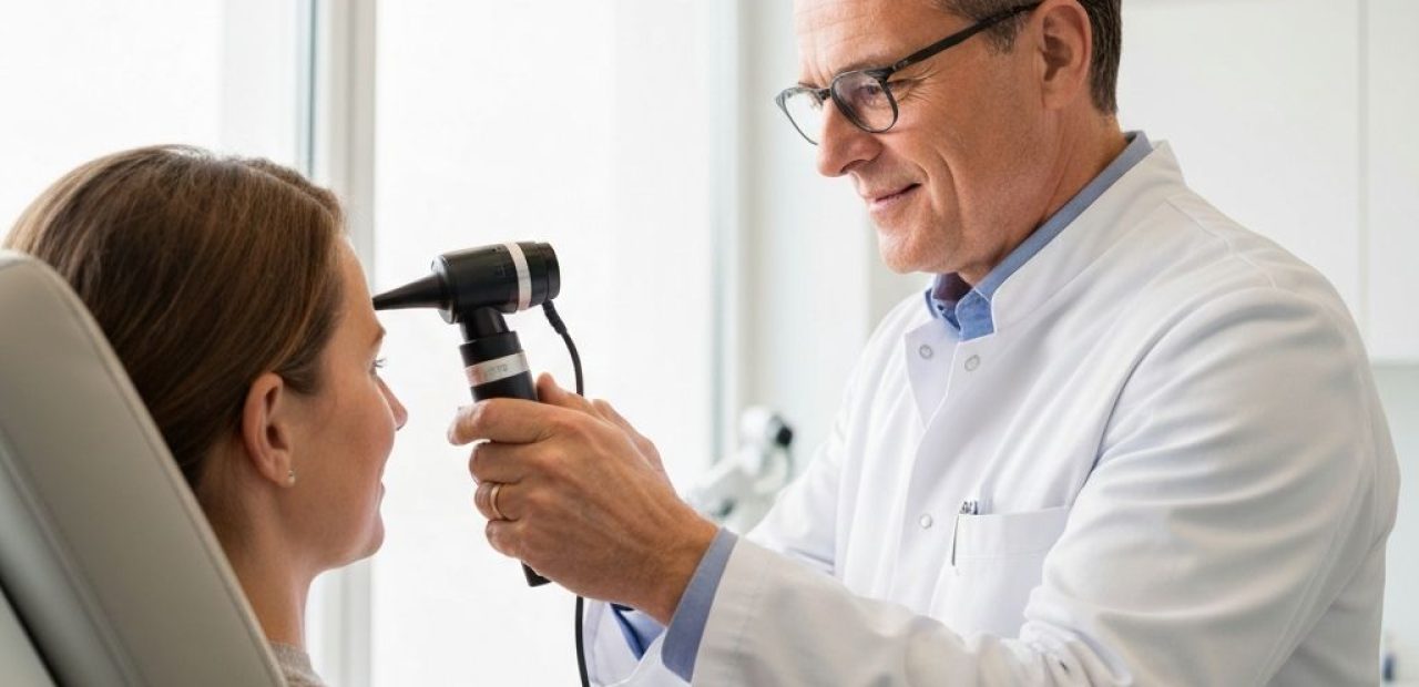 optician-examining-patient-ear-with-otoscope-in-br